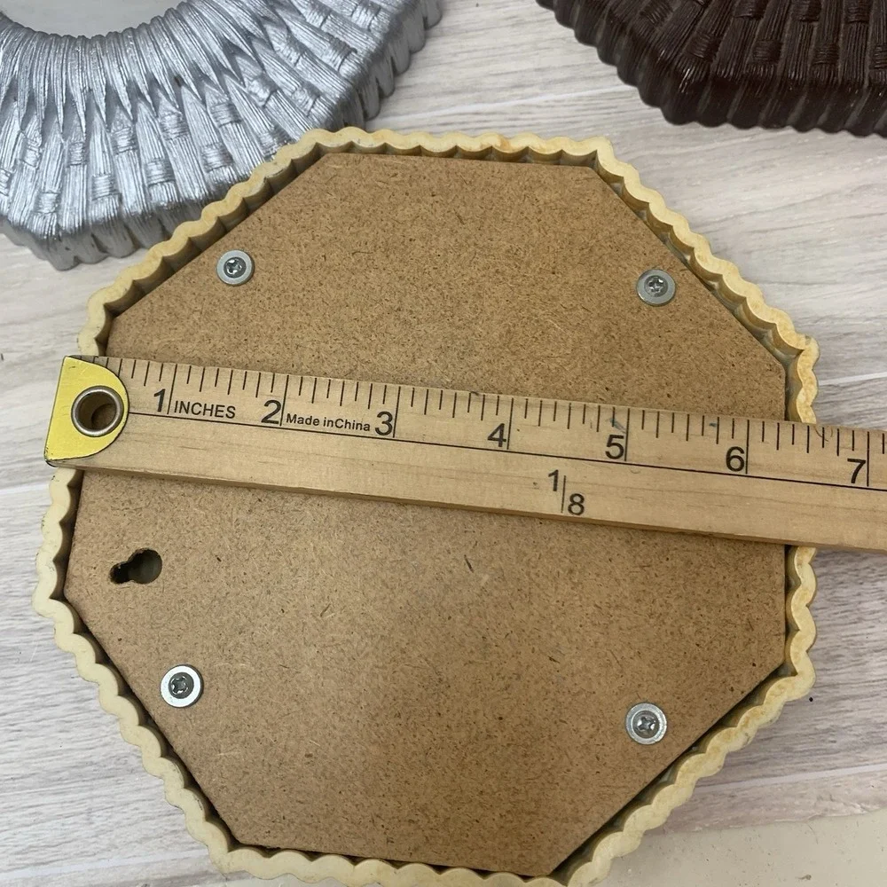 VTG Homeco Interior Yellow Brown Silver Mirror Boho Wall Decor